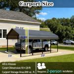 Extra Large Metal Carport for Vehicles and RVs