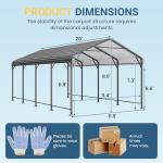 Heavy Duty 12x20FT Metal Carport Canopy