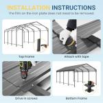 Heavy Duty 12x20FT Metal Carport Canopy