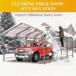 Heavy-Duty 12' x 20' Metal Carport Canopy