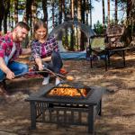 32-Inch Metal Outdoor Fire Pit with Cover