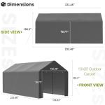 Heavy Duty 10x20 Carport Canopy Tent for Vehicles