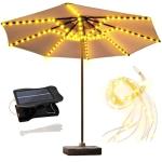 Solar Umbrella Lights with 8 Modes and Clips