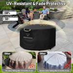 Waterproof Round Fire Pit Cover - Black 36