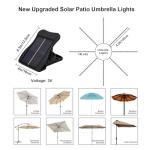 Solar Umbrella Lights with 8 Modes and Clips