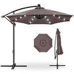 10ft Solar LED Offset Patio Umbrella - Deep Taupe