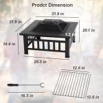 32-Inch Metal Outdoor Fire Pit with Cover