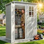 Gizoon 5x3 FT Weather-Resistant Outdoor Storage Shed
