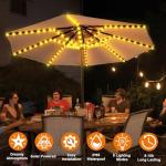 Solar Umbrella Lights with 8 Modes and Clips
