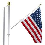 6ft Outdoor Spinning Flag Pole with Clips