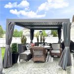 Domi 10x13FT Adjustable Aluminum Pergola for Outdoors