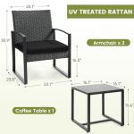 Murago 3-Piece Wicker Patio Bistro Set