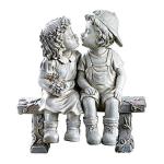 Puppy Love Garden Sculpture - Kissing Couple