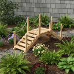 Cedar Wood Garden Bridge with Side Rails