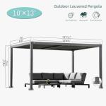 Domi 10x13FT Adjustable Aluminum Pergola for Outdoors