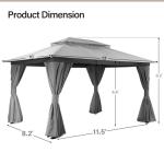 LAUSAINT HOME 10'x13' Outdoor Patio Gazebo Tent