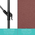 10ft Solar LED Offset Patio Umbrella - Deep Taupe