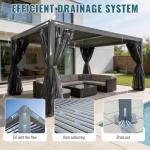 Domi 10x13FT Adjustable Aluminum Pergola for Outdoors