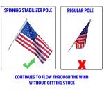 6ft Outdoor Spinning Flag Pole with Clips