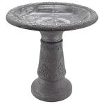 Vintage Black Fiberclay Bird Bath for Outdoors