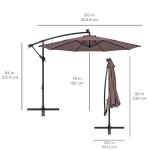 10ft Solar LED Offset Patio Umbrella - Deep Taupe