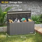 EAST OAK 60 Gallon Waterproof Outdoor Storage Box