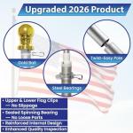 6ft Outdoor Spinning Flag Pole with Clips