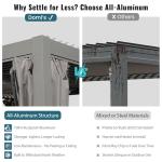 Domi 10x13FT Adjustable Aluminum Pergola for Outdoors