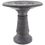 Vintage Black Fiberclay Bird Bath for Outdoors