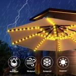 Solar Umbrella Lights with 8 Modes and Clips
