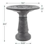 Vintage Black Fiberclay Bird Bath for Outdoors