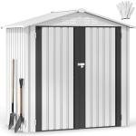 DWVO 6x4ft Lockable Steel Outdoor Storage Shed