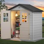 DWVO 6x4.4 FT Outdoor Storage Shed with Windows