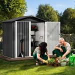 DWVO 6x4ft Heavy Duty Metal Storage Shed