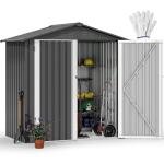 Heavy-Duty 6x4ft Metal Outdoor Tool Shed