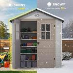 DWVO 6x4.4 FT Outdoor Storage Shed with Windows