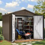 DWVO 6x4ft Weatherproof Metal Storage Shed