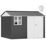 10x8ft Metal Outdoor Storage Shed with Window