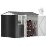 DWVO 8x6ft Metal Outdoor Storage Shed with Window
