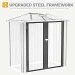 DWVO 6x4ft Lockable Steel Outdoor Storage Shed