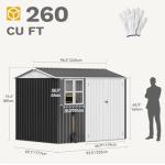 DWVO 8x6ft Metal Outdoor Storage Shed with Window
