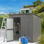 Domi Waterproof Metal Tool Storage Shed 6' x 4