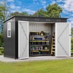 DWVO Metal Outdoor Storage Shed with Window