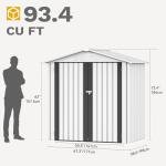 DWVO 6x4ft Lockable Steel Outdoor Storage Shed
