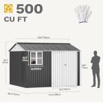10x8ft Metal Outdoor Storage Shed with Window