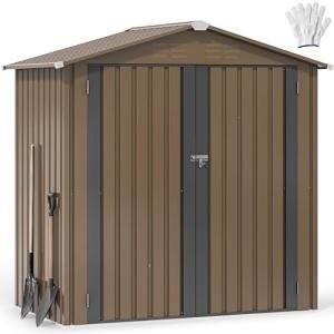 DWVO 6x4ft Lockable Steel Tool Storage Shed