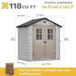 DWVO 6x4.4 FT Outdoor Storage Shed with Windows