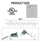 Warm White Outdoor Christmas String Lights, 20FT