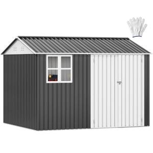 DWVO 8x6ft Lockable Metal Outdoor Storage Shed