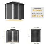 DWVO 6x4ft Heavy Duty Metal Storage Shed